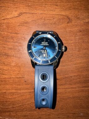 Breitling Blue Dial Dive Watch with Blue Strap